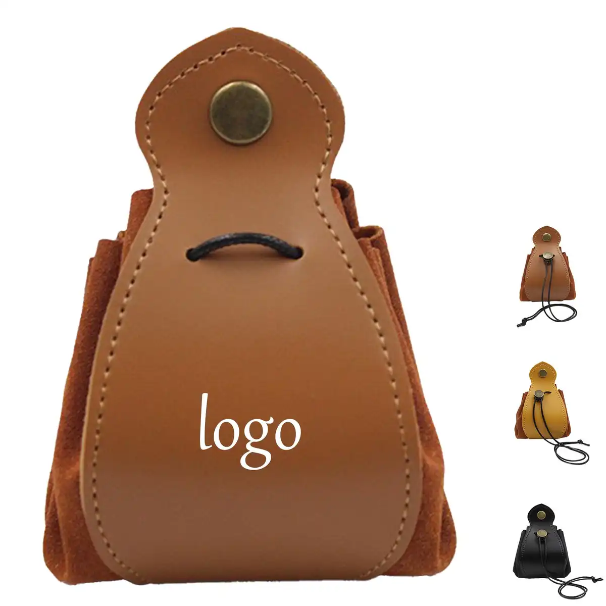 PU Leather Drawstring Pouch product detail view