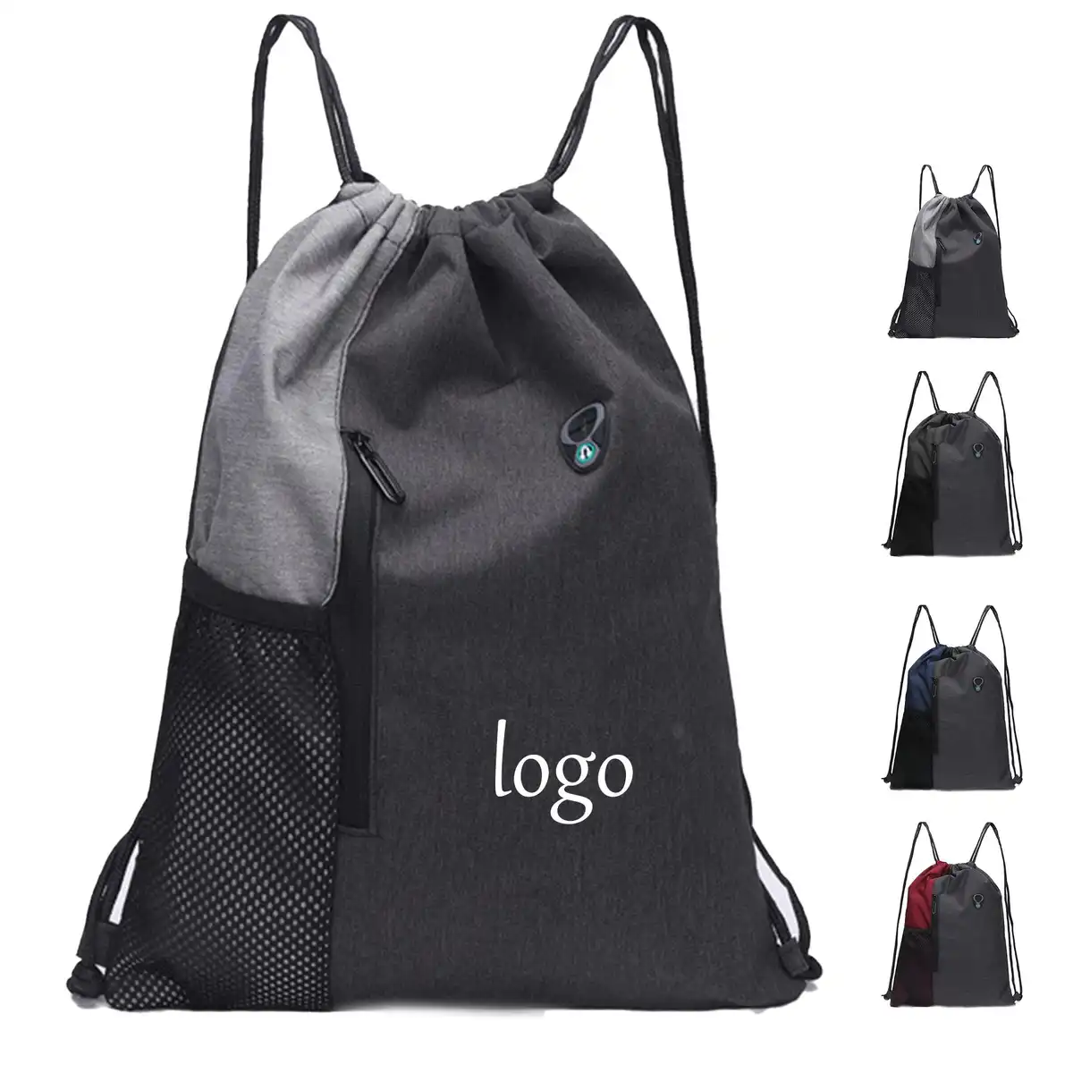 Durable Oxford Drawstring Backpack product detail view