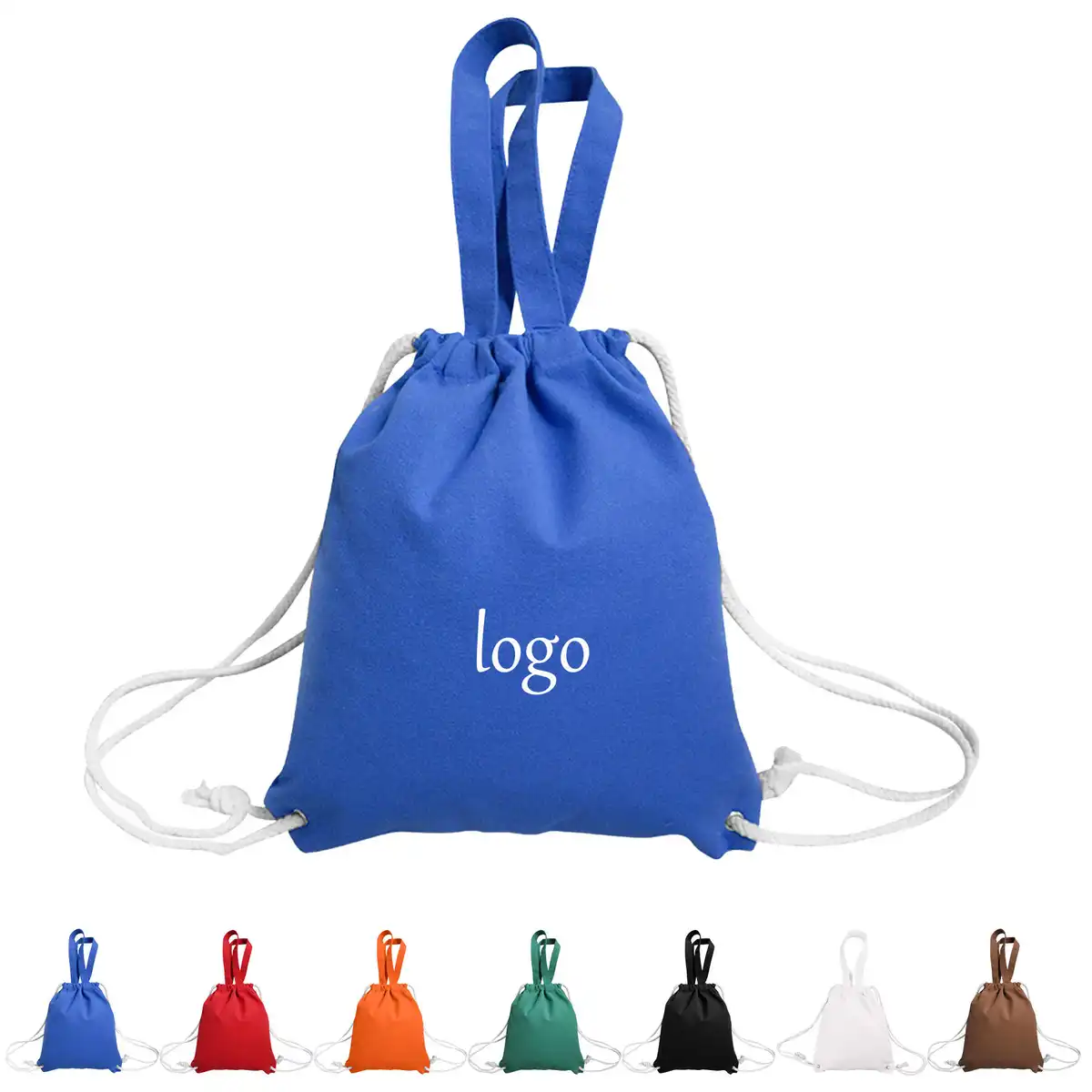 Sturdy Canvas Drawstring Backpack product detail view
