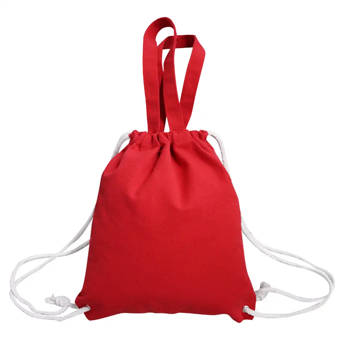 Sturdy Canvas Drawstring Backpack custom logo imprint view