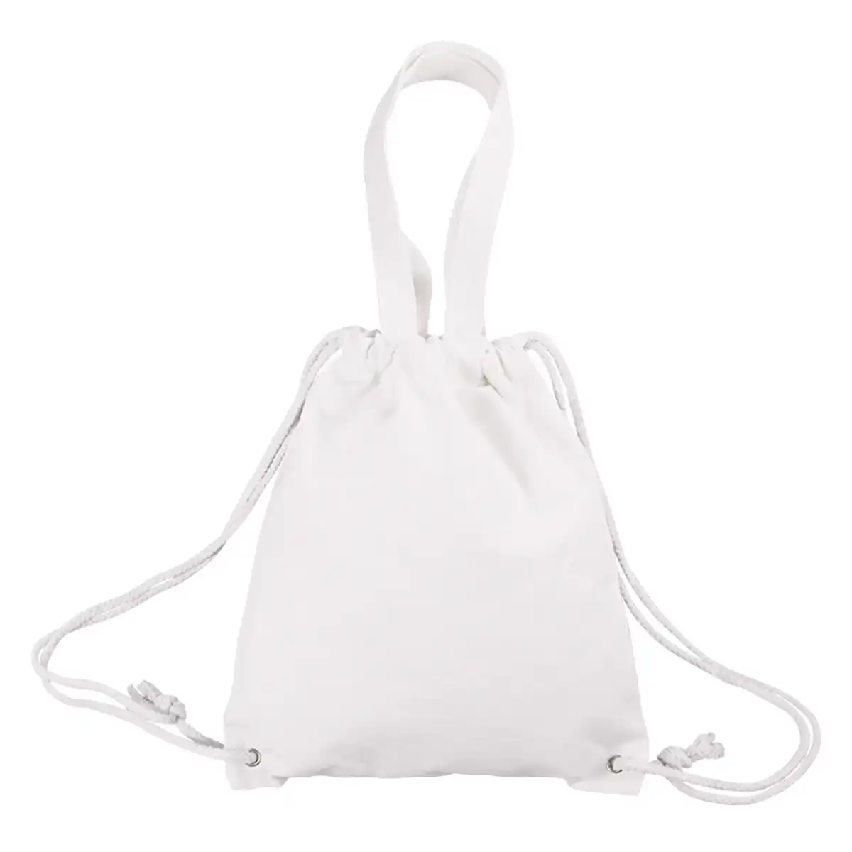 Sturdy Canvas Drawstring Backpack product in use