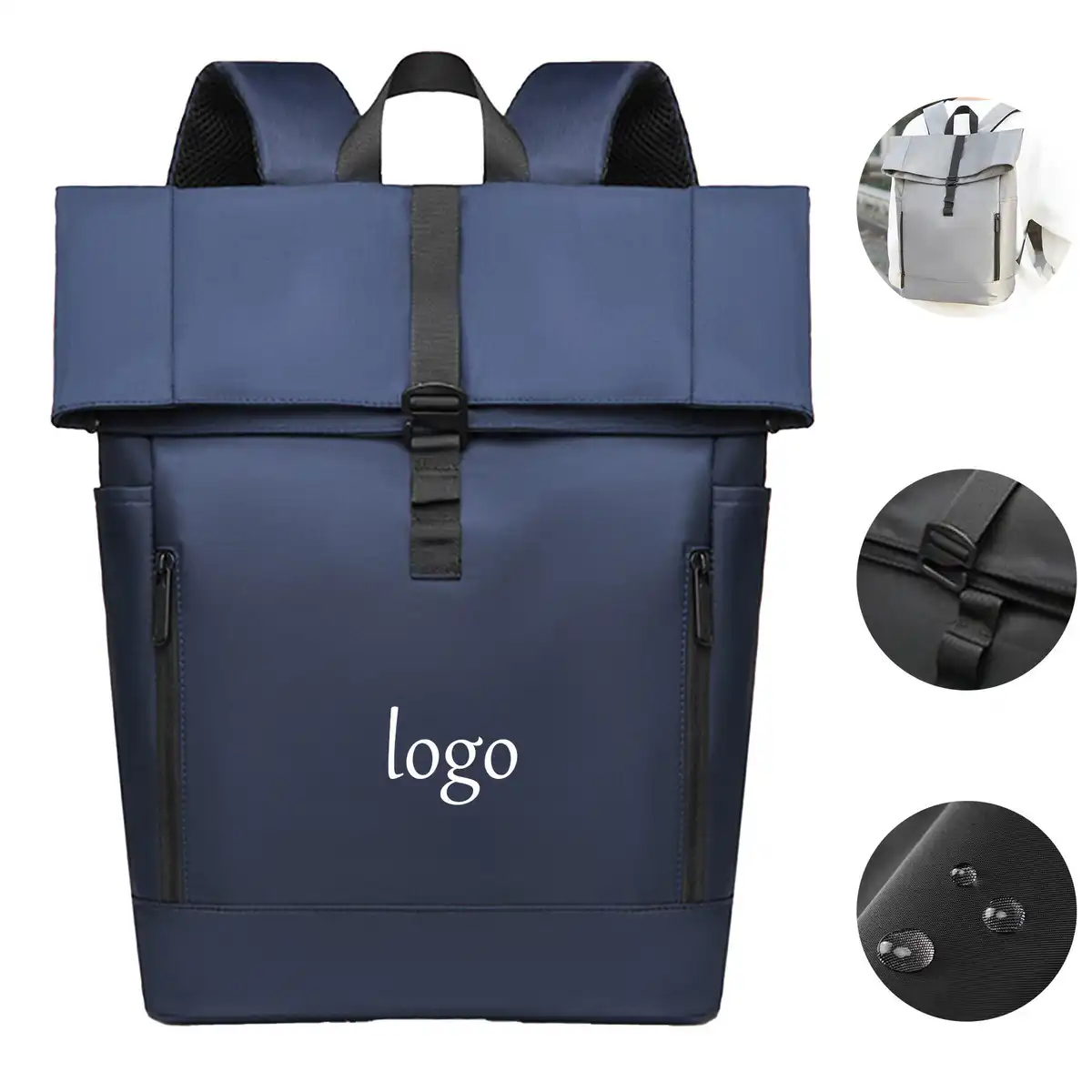 Waterproof Roll Top Backpack Oxford