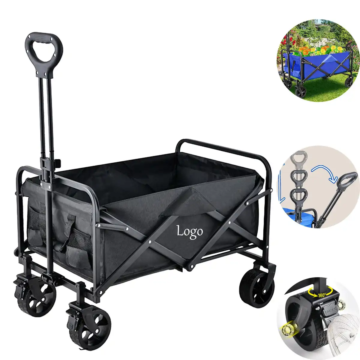 Rugged Steel Folding Camping Wagon