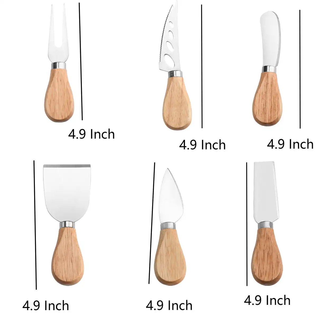 Rustic Stainless Steel Cheese Knife Set product detail view