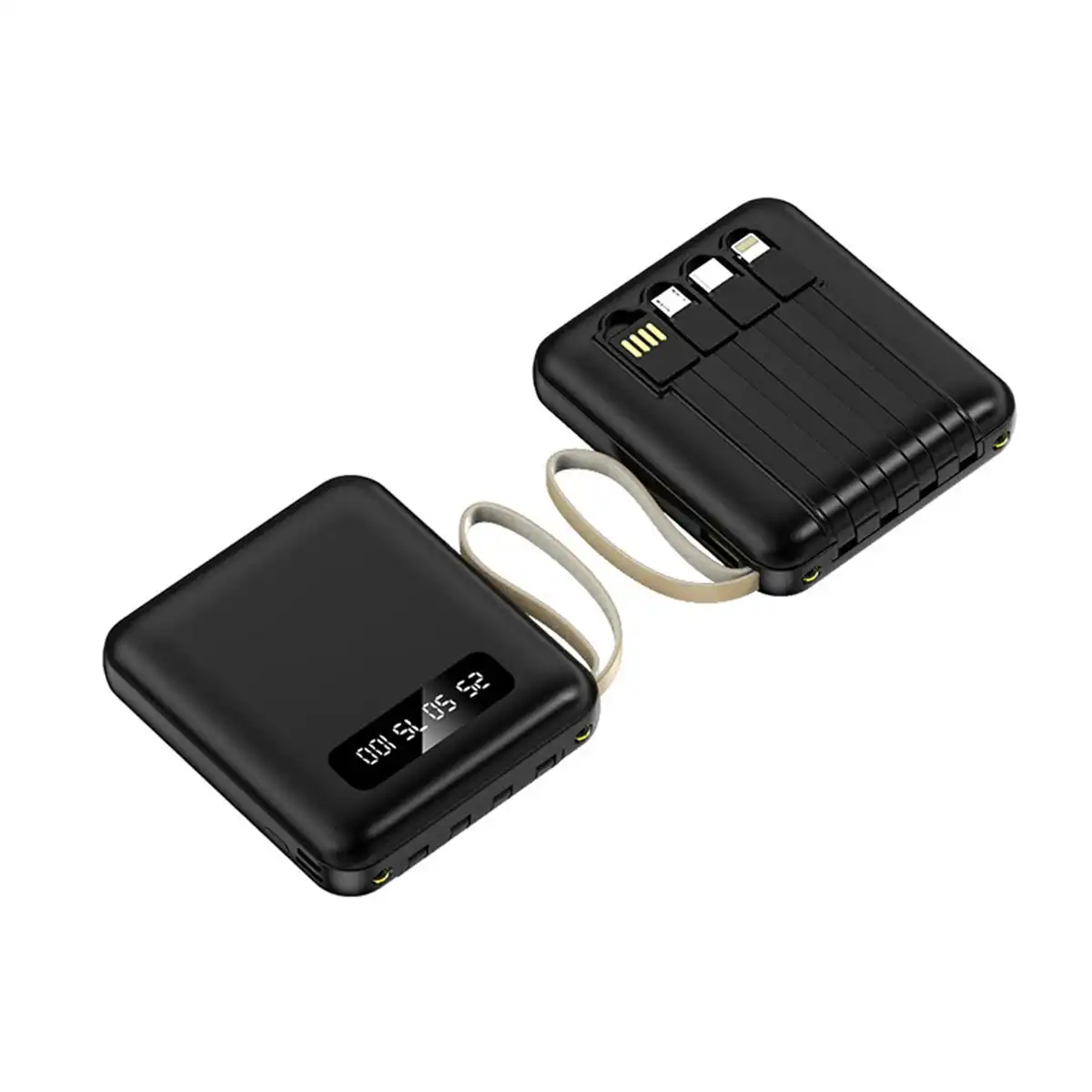 20000mAh Portable Charger with Detachable Cable product with accessories