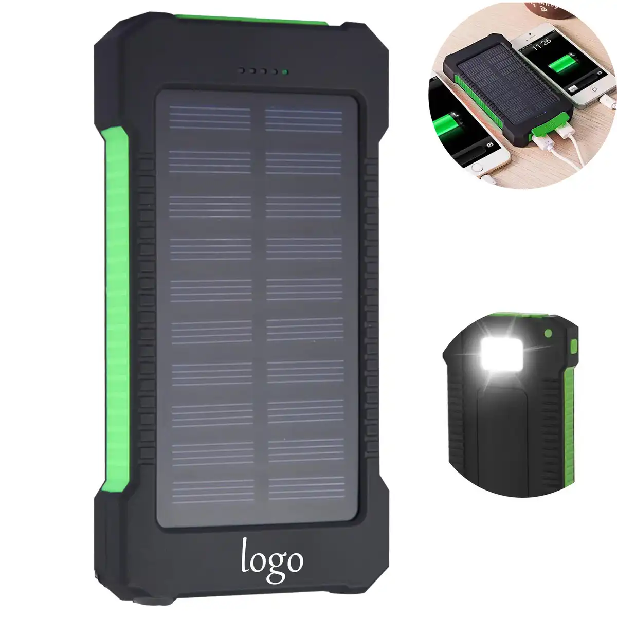 Solar Power Bank with LED Light