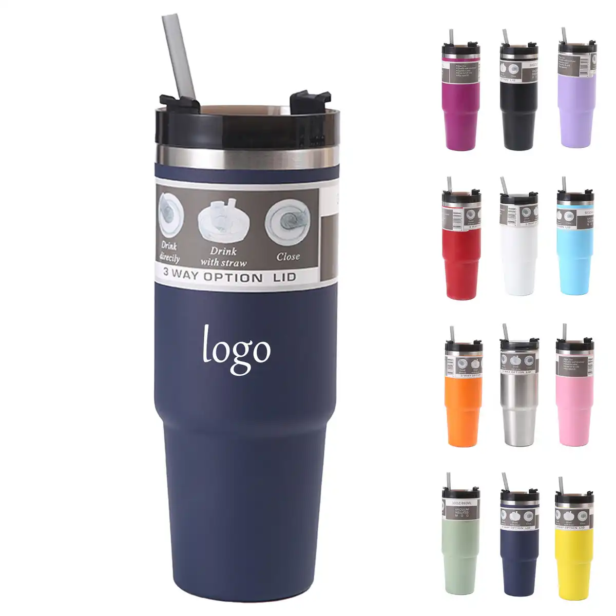 Insulated Stainless Steel Tumbler Straw product detail view