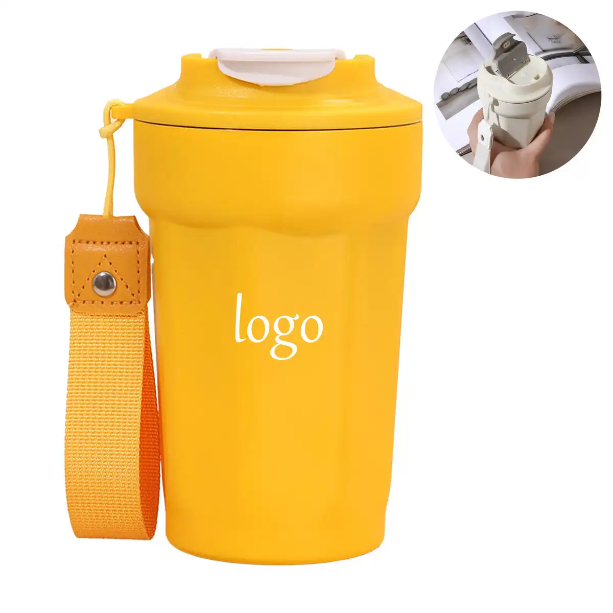 Faceted Steel Insulated Travel Mug