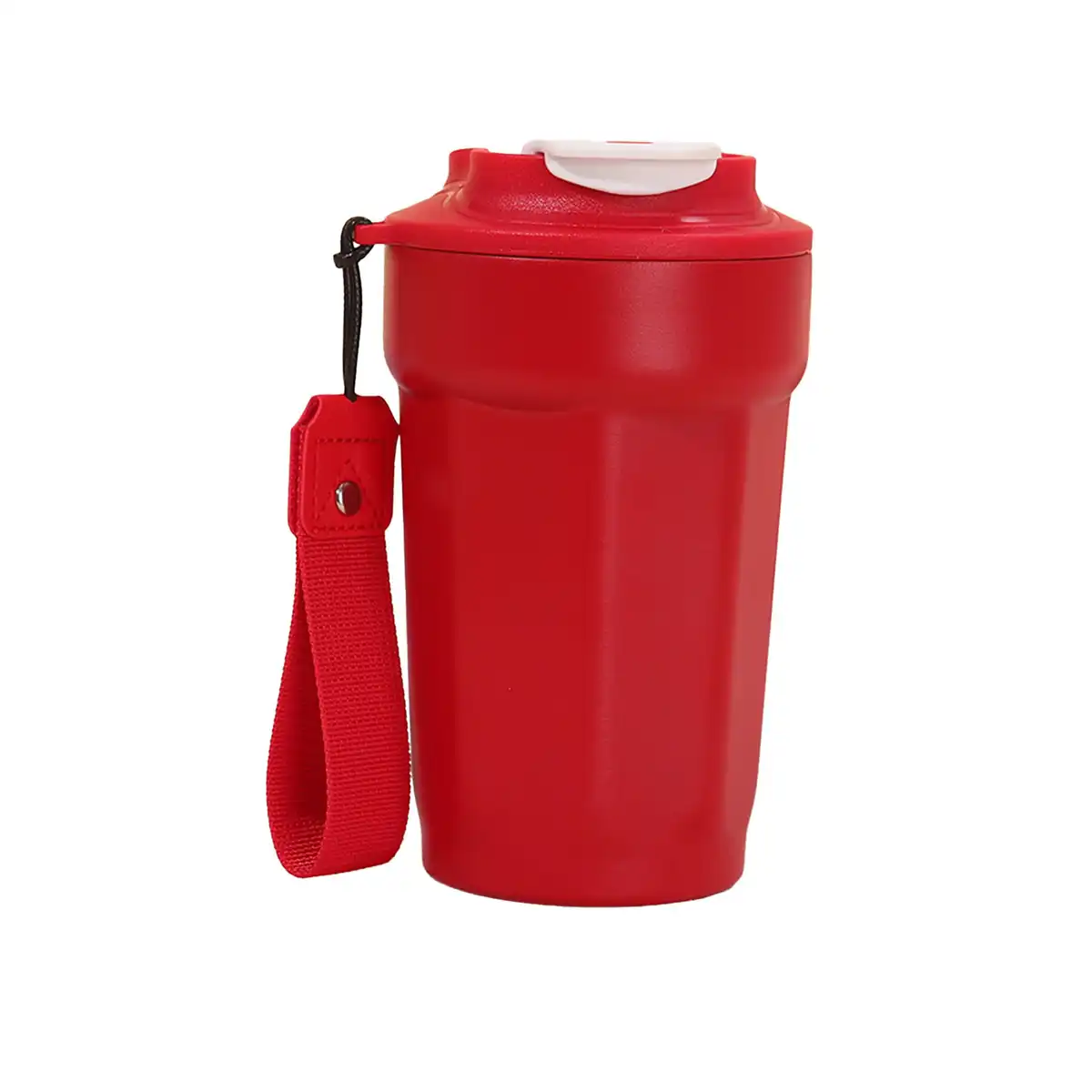 Faceted Steel Insulated Travel Mug product close-up