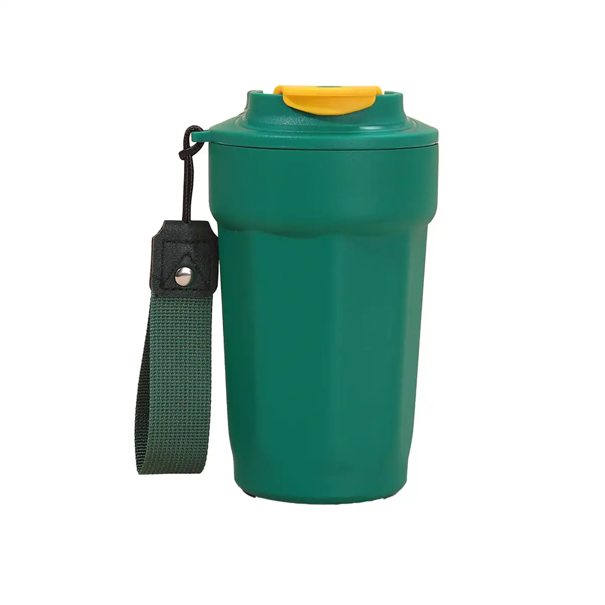 Faceted Steel Insulated Travel Mug product with accessories