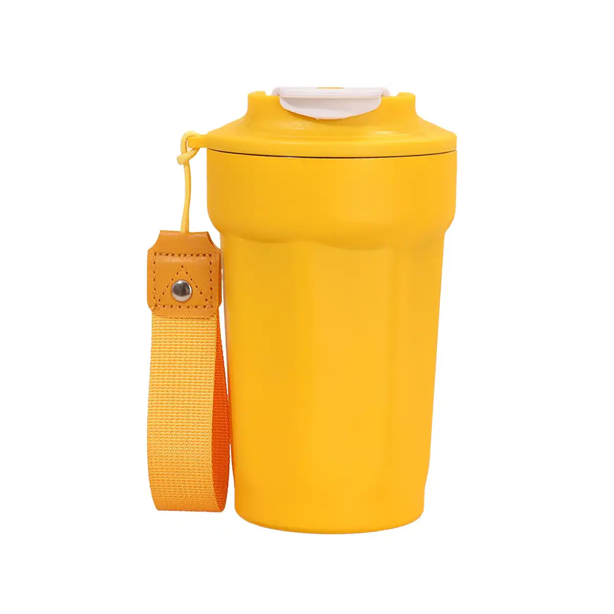 Faceted Steel Insulated Travel Mug custom logo imprint view
