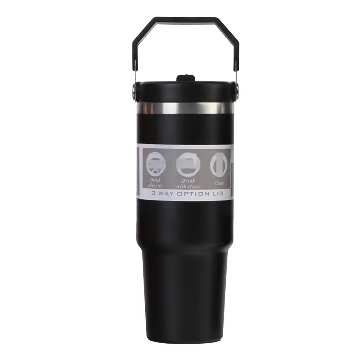 Insulated 30oz Stainless Steel Travel Mug product with accessories