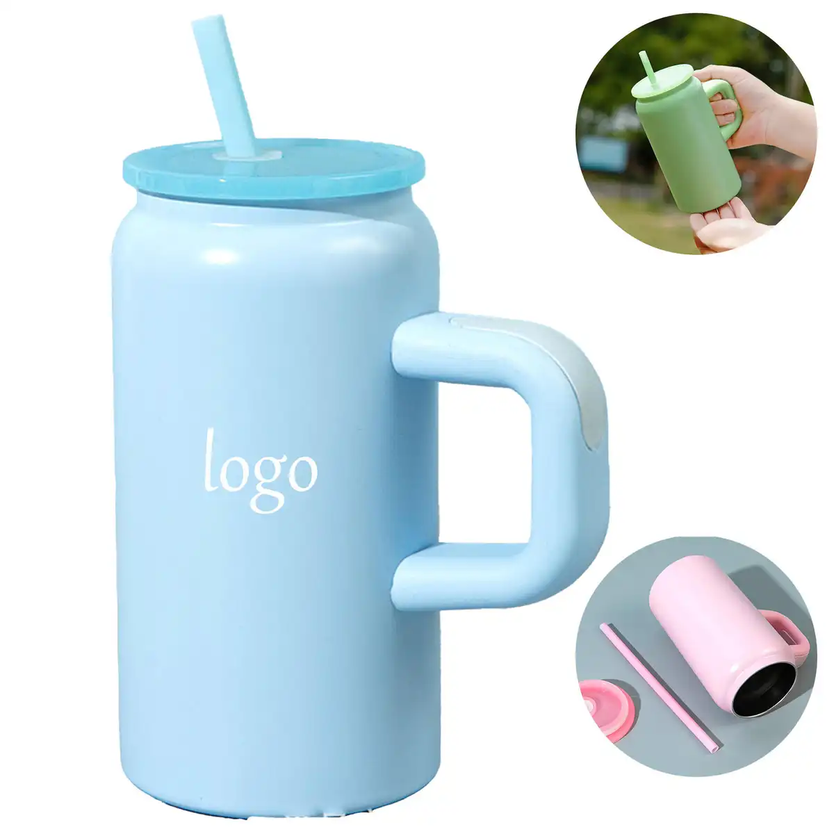 Retro Insulated Tumbler with Straw