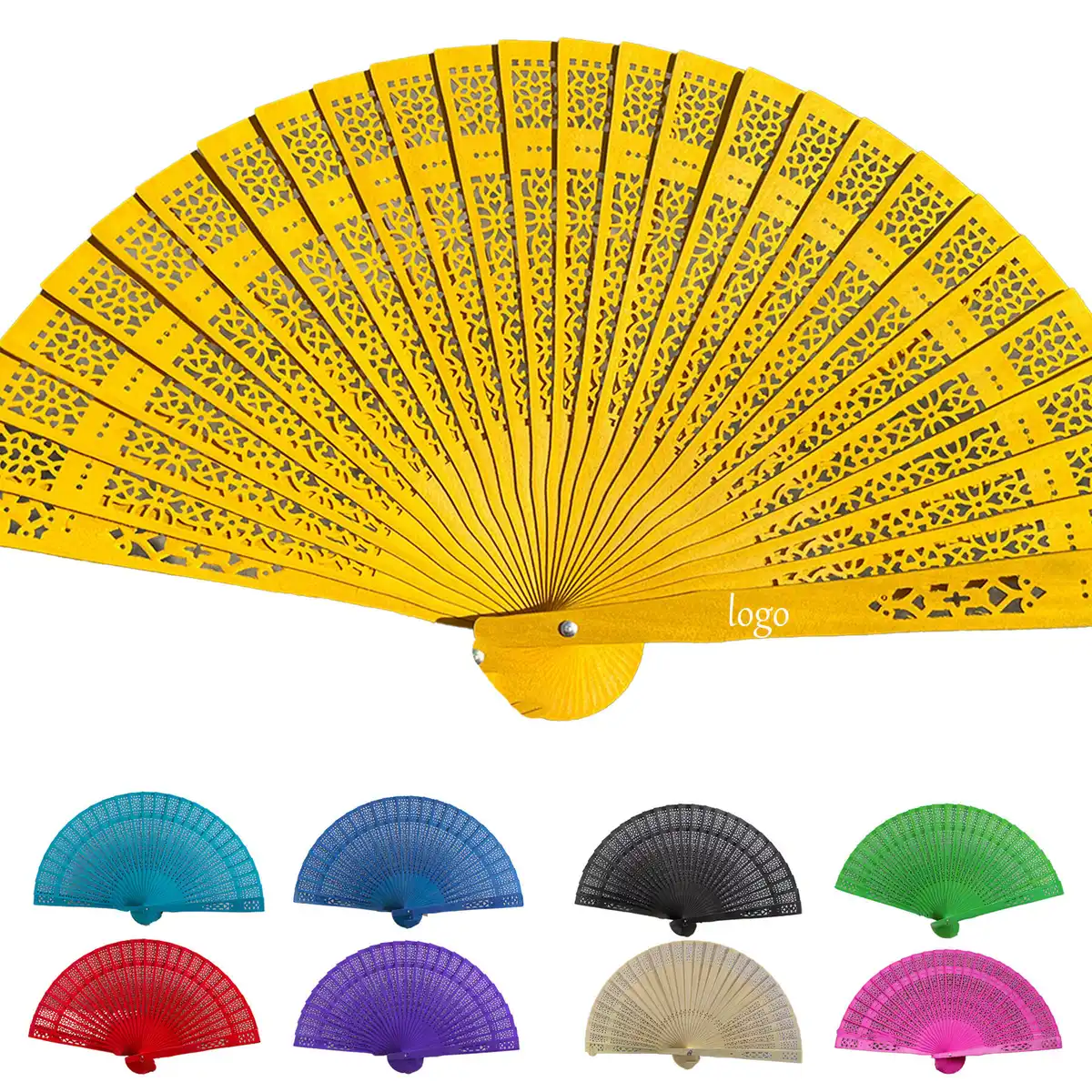 Elegant Wooden Folding Fan product detail view