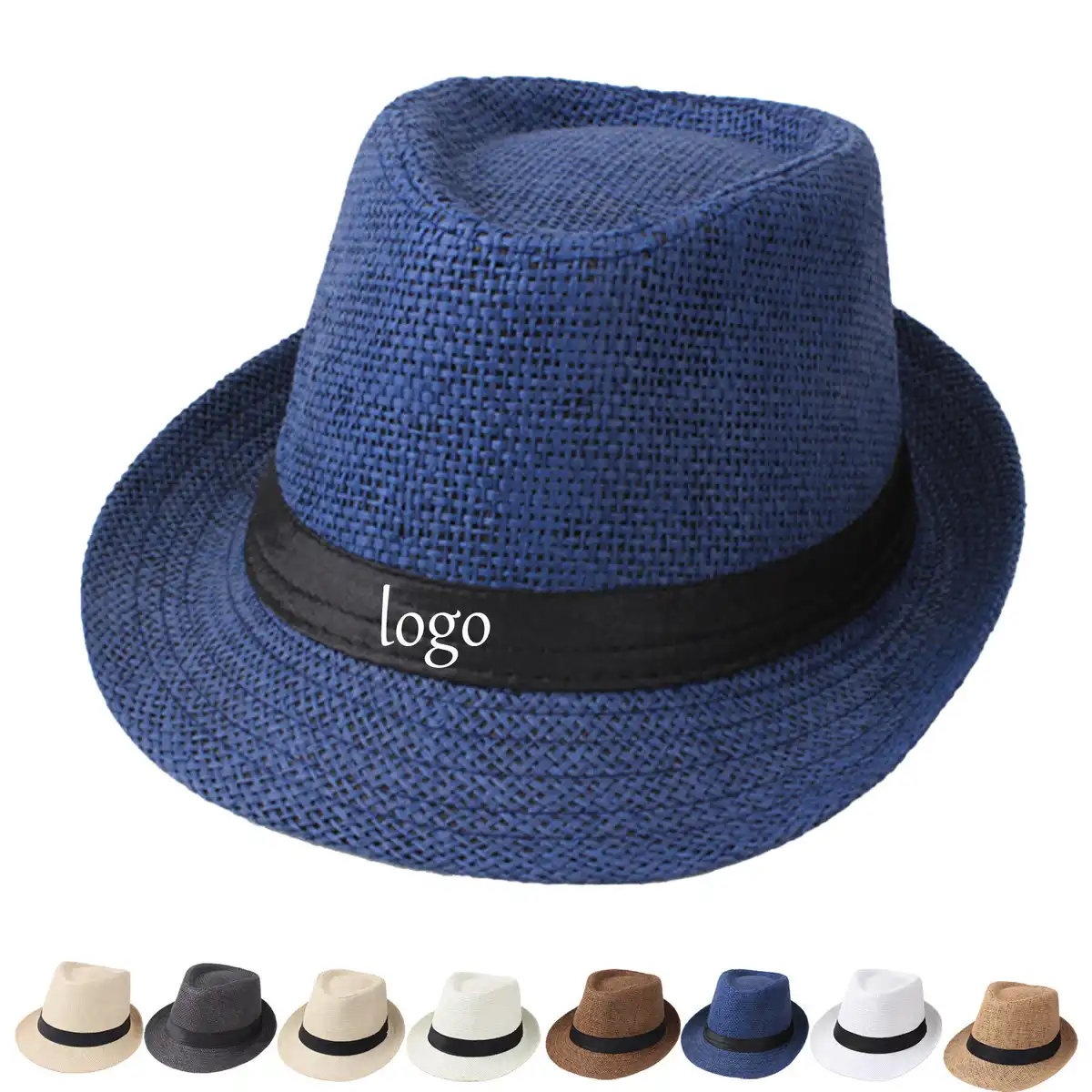 Men's Summer Straw Fedora Hat product detail view
