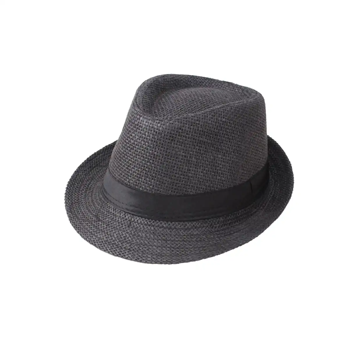 Men's Summer Straw Fedora Hat alternate product angle