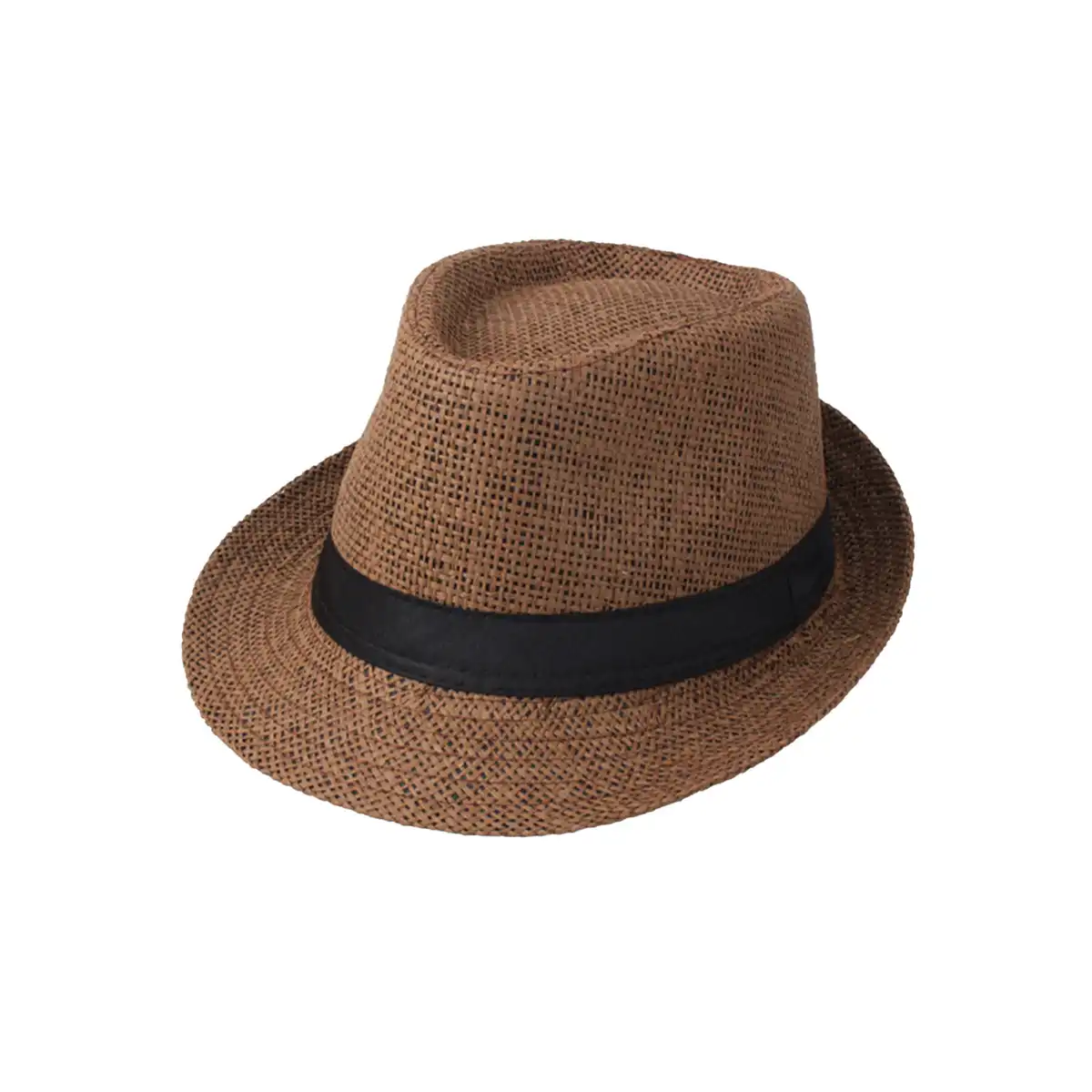 Men's Summer Straw Fedora Hat product with accessories