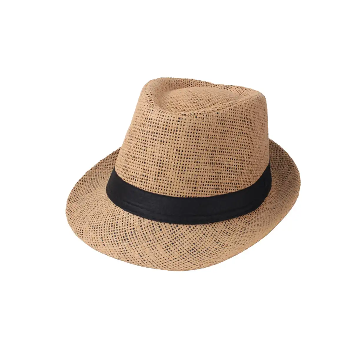 Men's Summer Straw Fedora Hat product in use