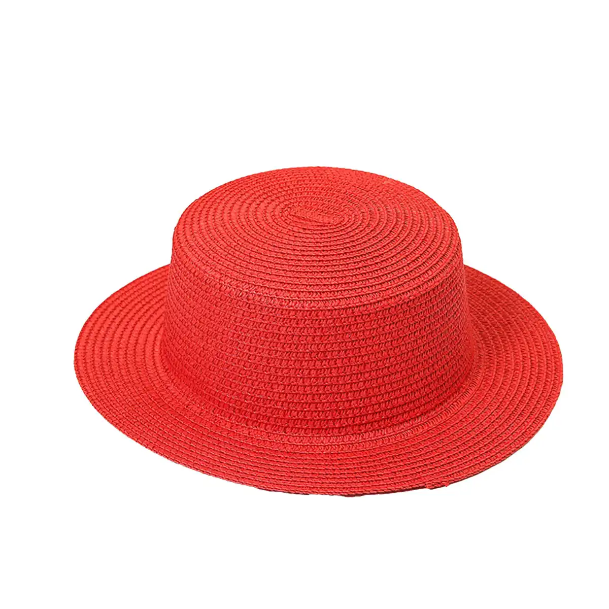 Flat Top Straw Hat UV Protection product close-up