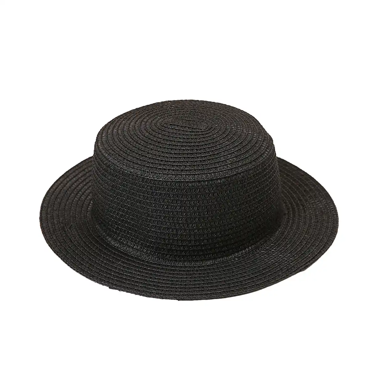 Flat Top Straw Hat UV Protection custom logo imprint view