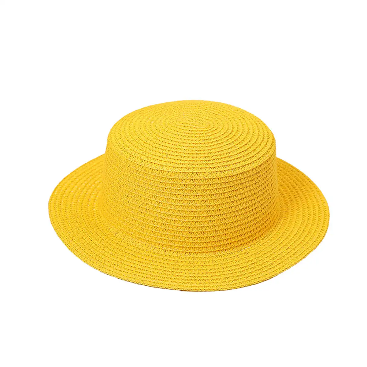 Flat Top Straw Hat UV Protection product in use