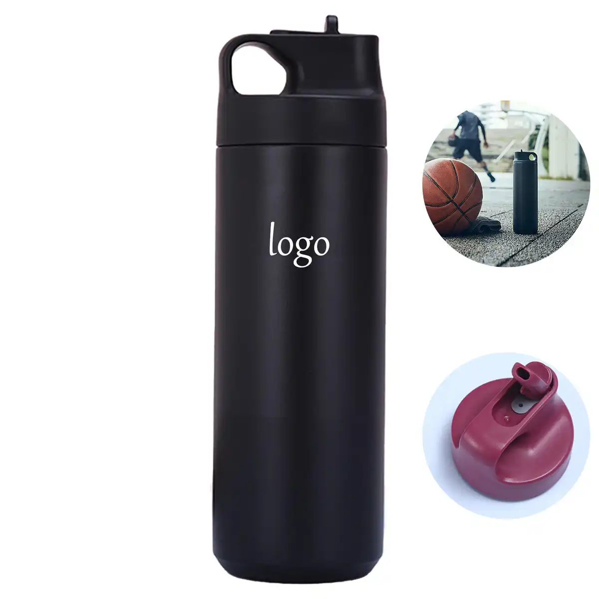 Insulated Steel Sports Bottle with Straw