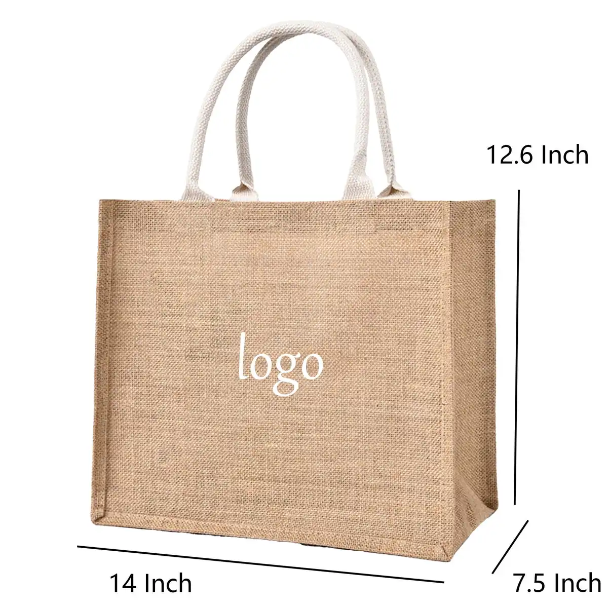 Elegant Linen Blend Shopping Tote product detail view