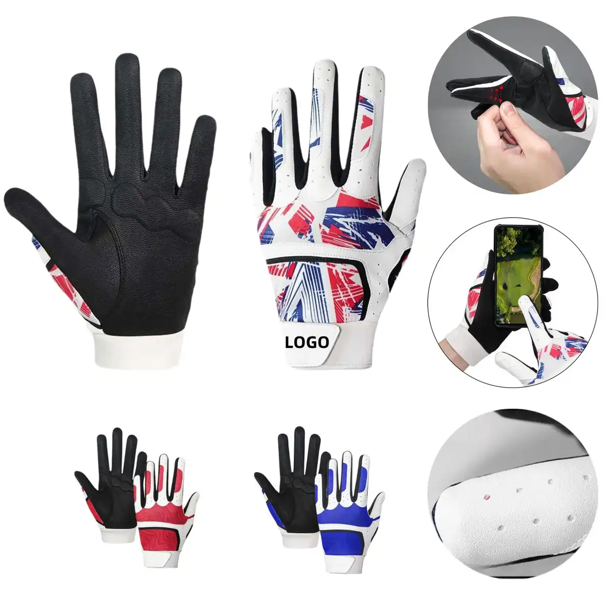 Pro Grip Leather Batting Gloves