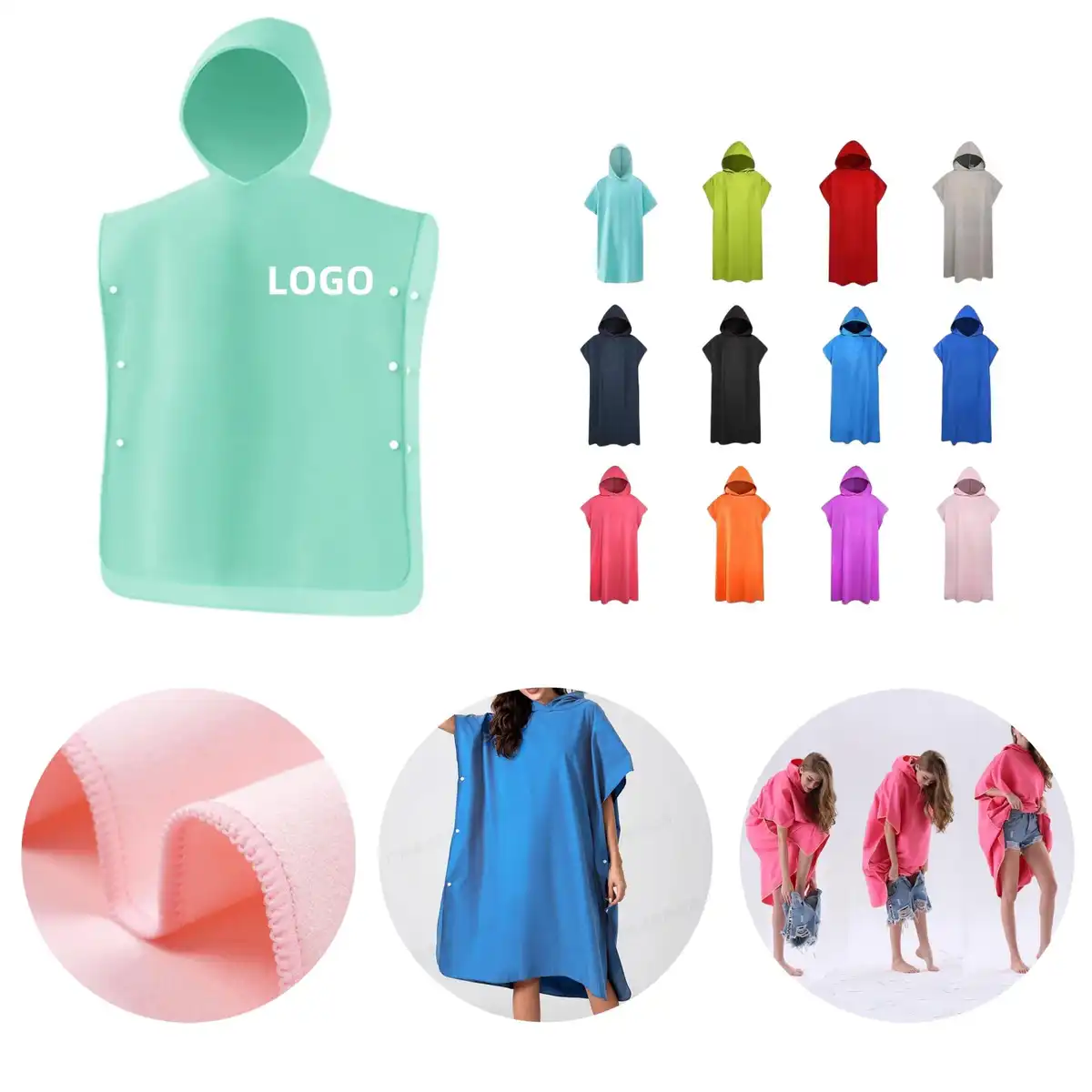 Hooded Microfiber Surf Poncho Towel