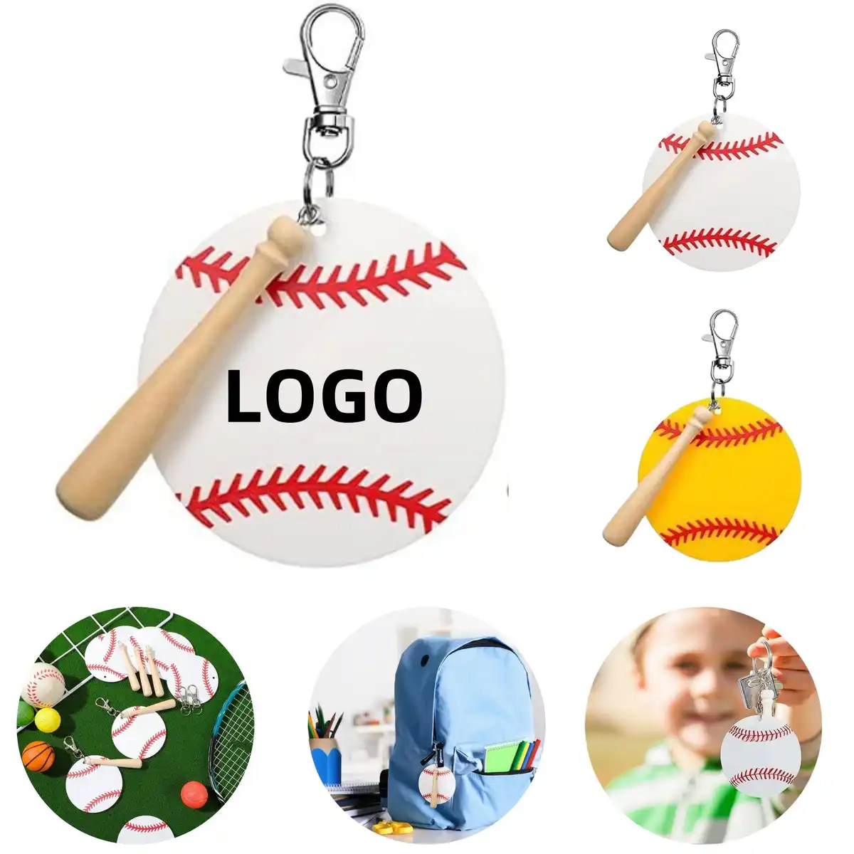 Baseball Acrylic Keychain Set