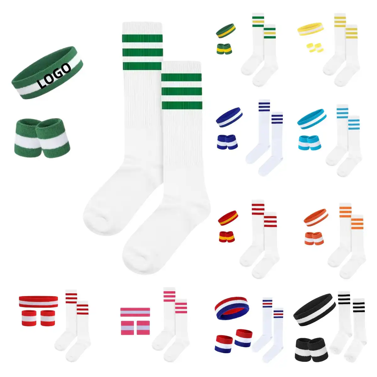 Terry Sweatband Wristband Sock Set