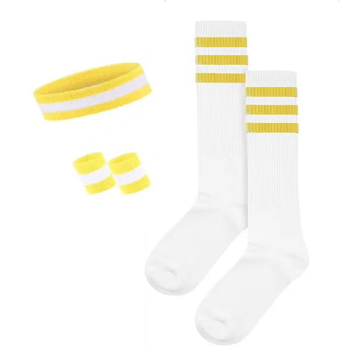 Terry Sweatband Wristband Sock Set product detail view
