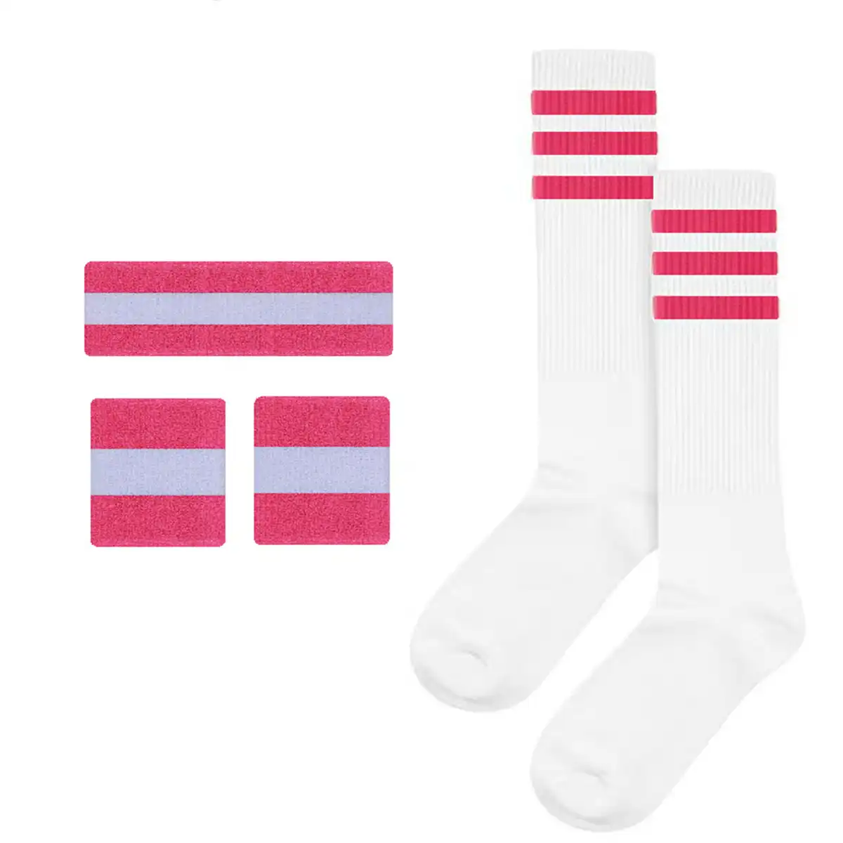 Terry Sweatband Wristband Sock Set product with accessories