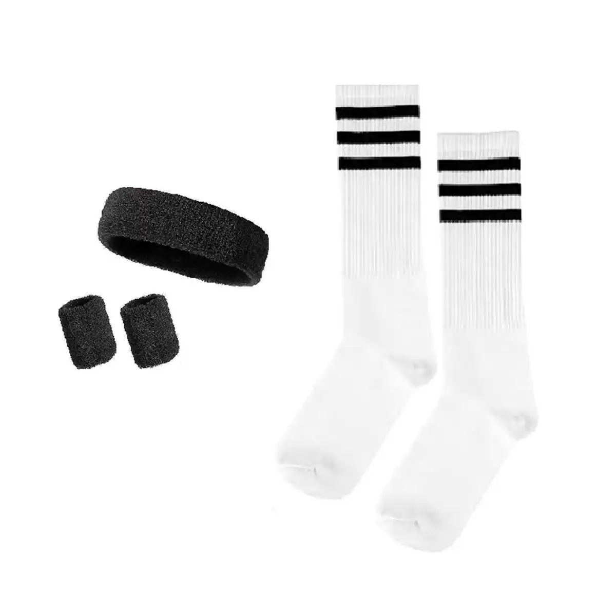 Striped Terry Sweatband Sock Set product detail view