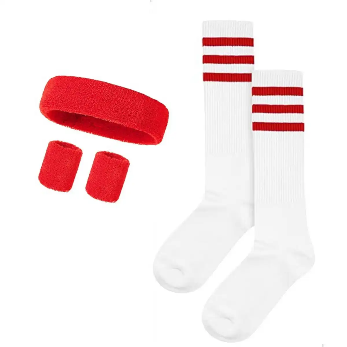 Striped Terry Sweatband Sock Set product with accessories