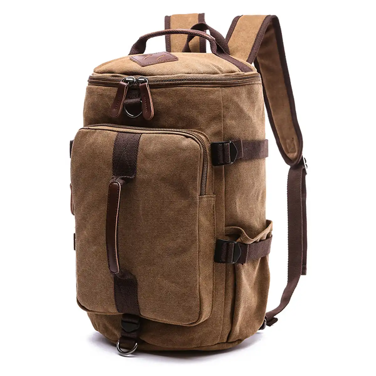 Vintage Canvas Convertible Travel Backpack product close-up