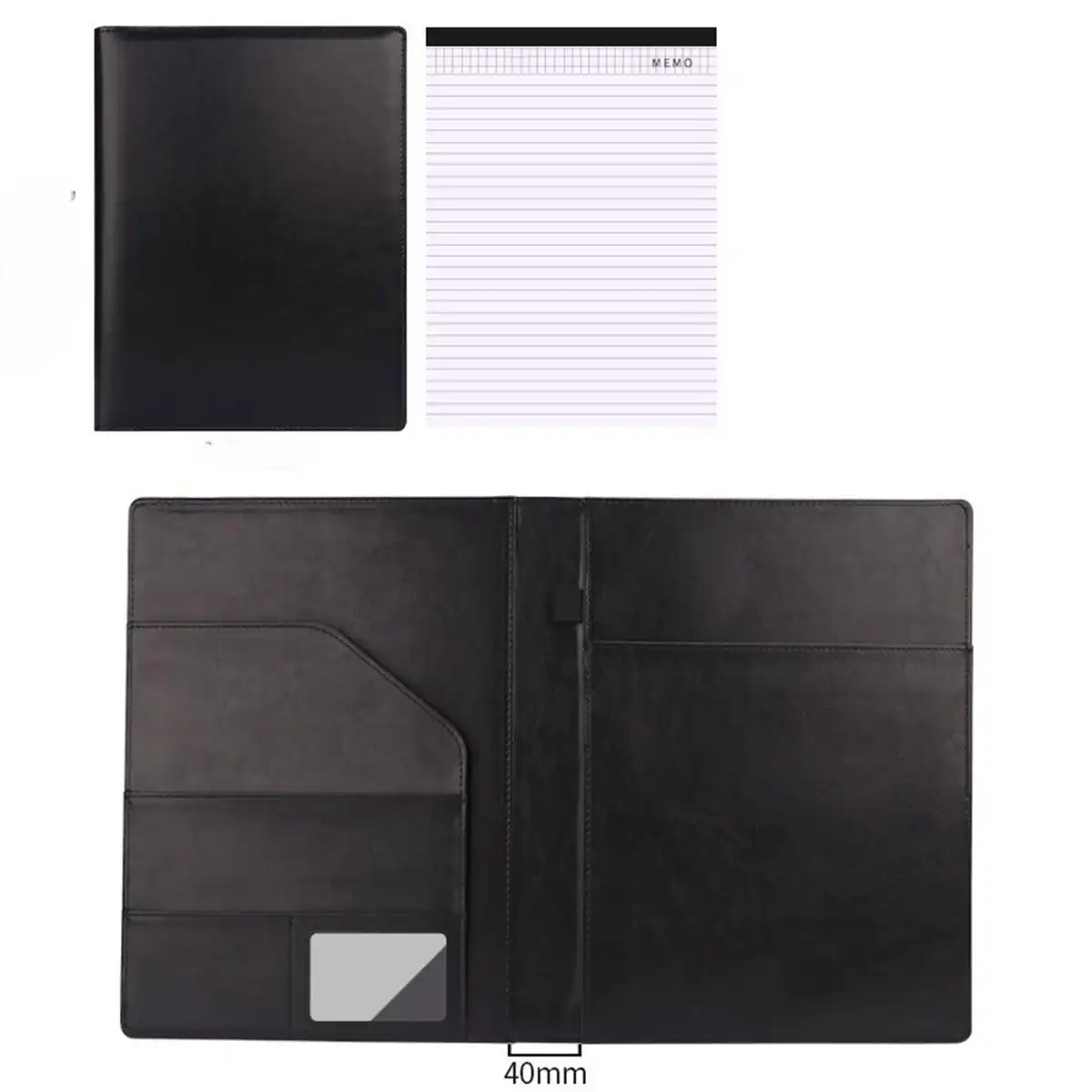Executive Leather Portfolio Notebook alternate product angle