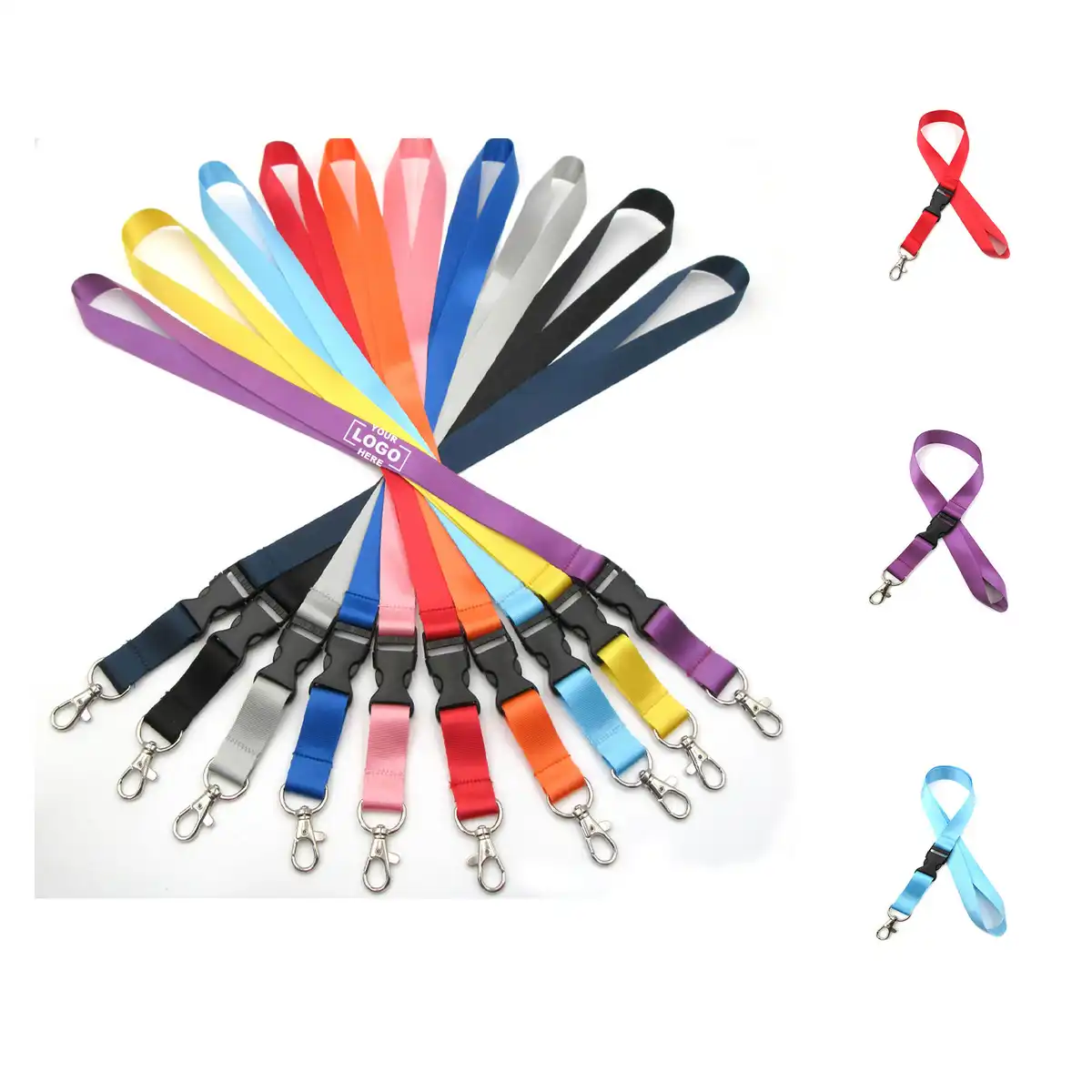 Vibrant Lanyard with Metal Clasp