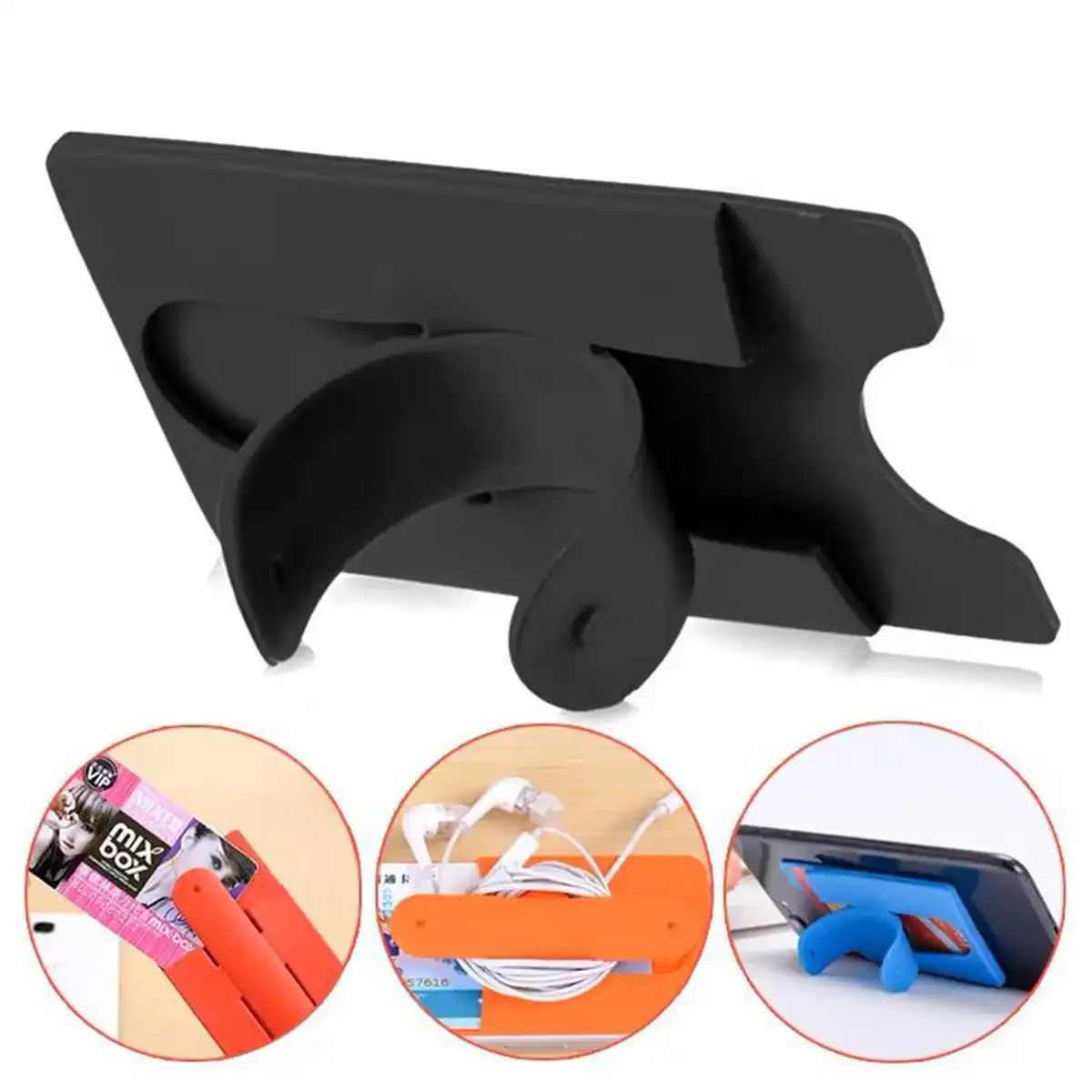 Silicone Phone Wallet Kickstand alternate product angle