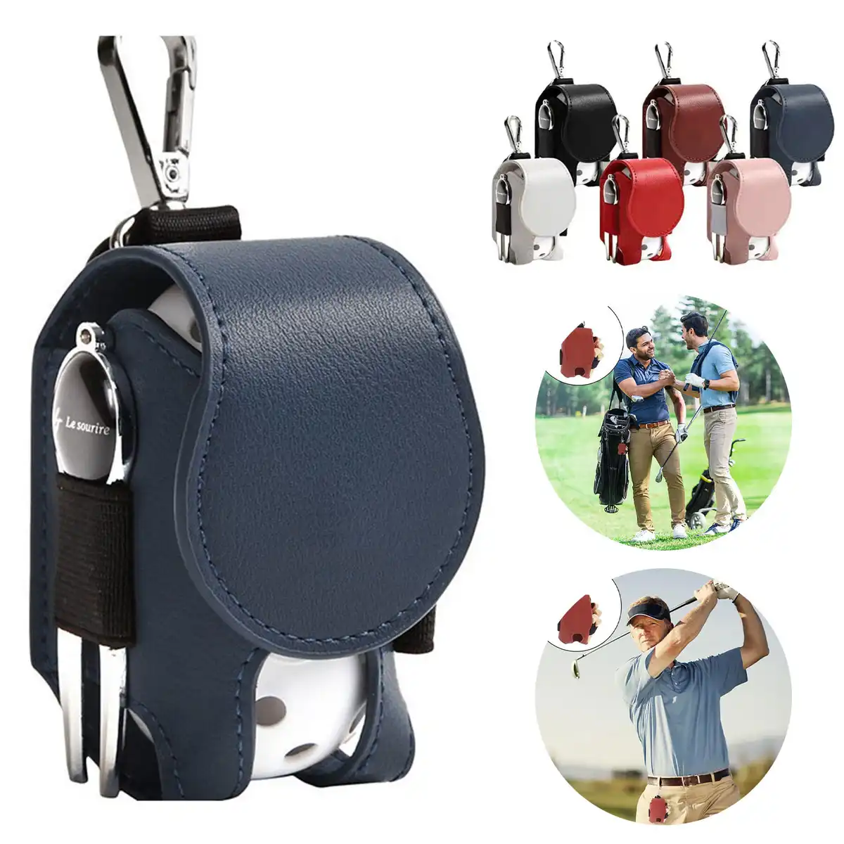 Golf Ball Leather Carrier product detail view