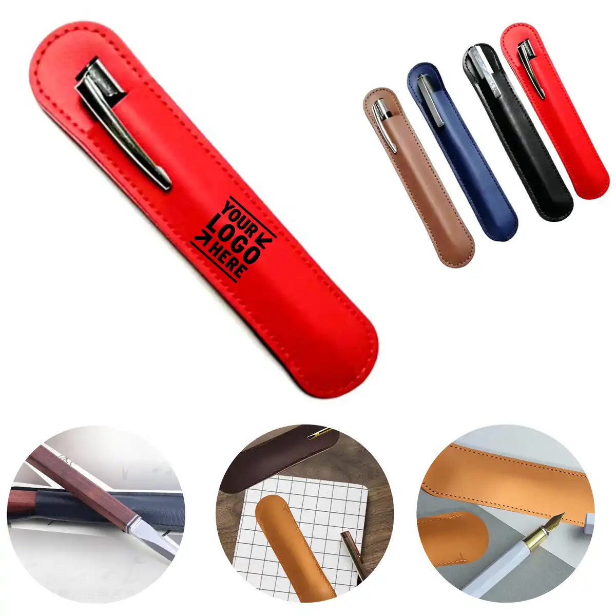 Cowhide Pen Sleeve Holder