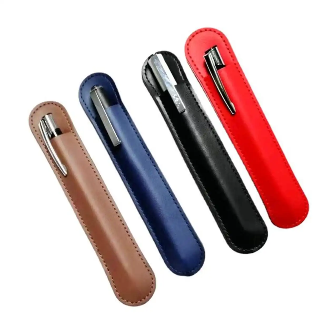 Cowhide Pen Sleeve Holder alternate product angle
