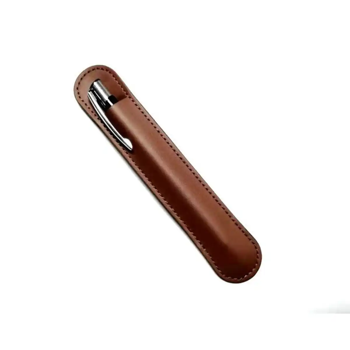 Cowhide Pen Sleeve Holder product with accessories