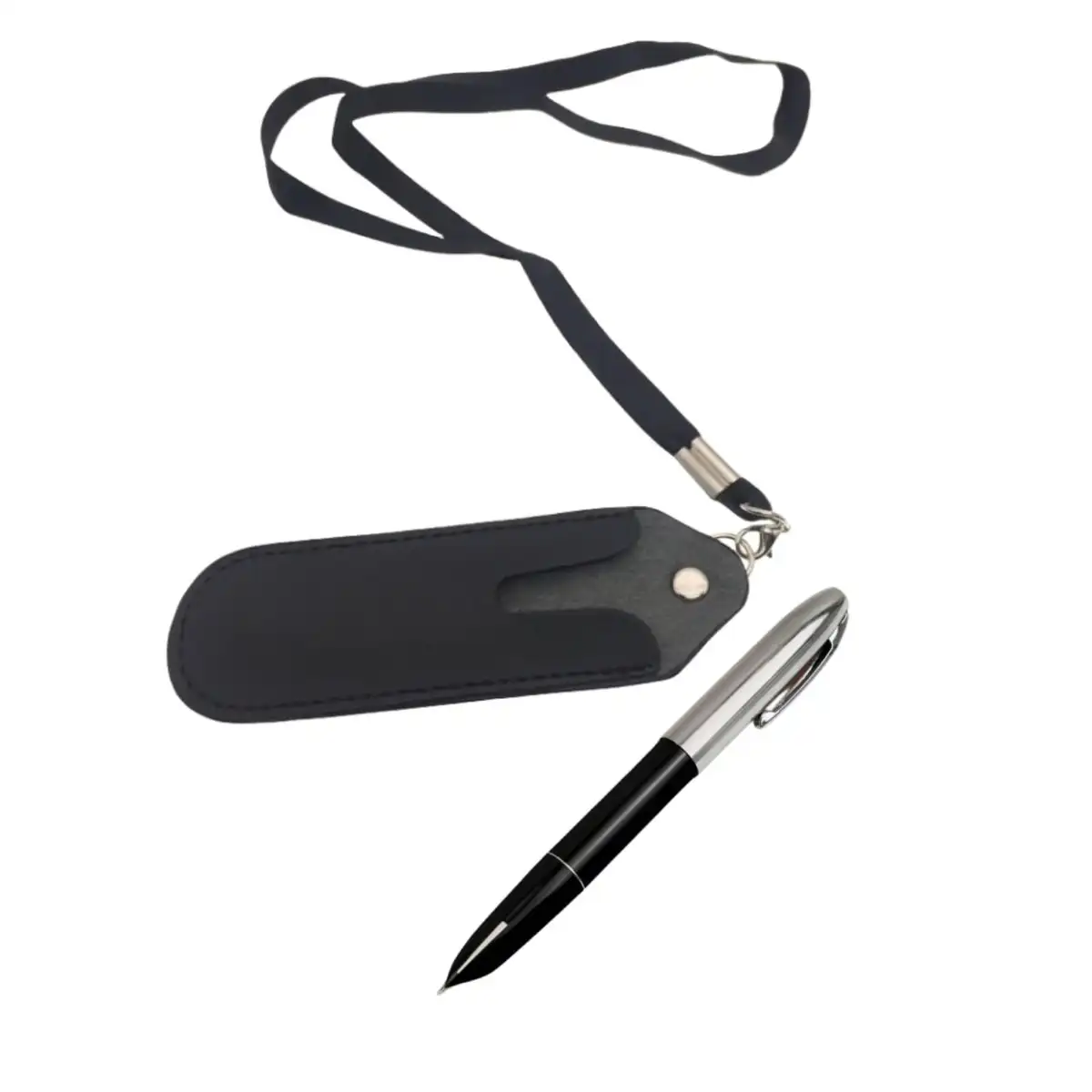 Faux Leather Pouch Necklace Lanyard product close-up