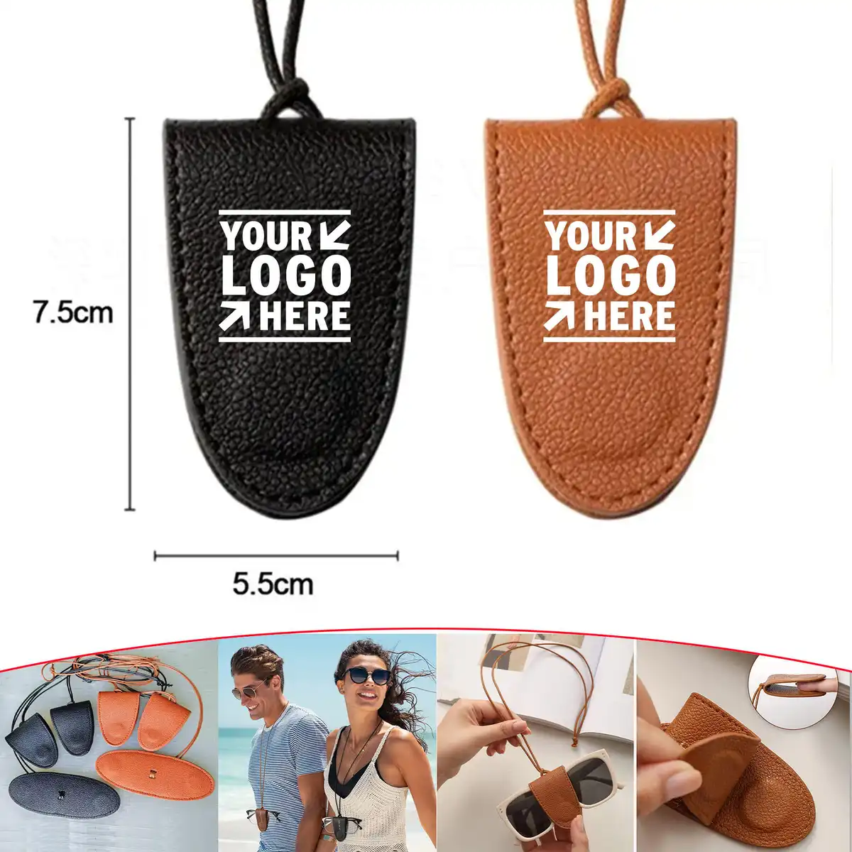 Magnetic Sunglasses Retainer with PU Leather