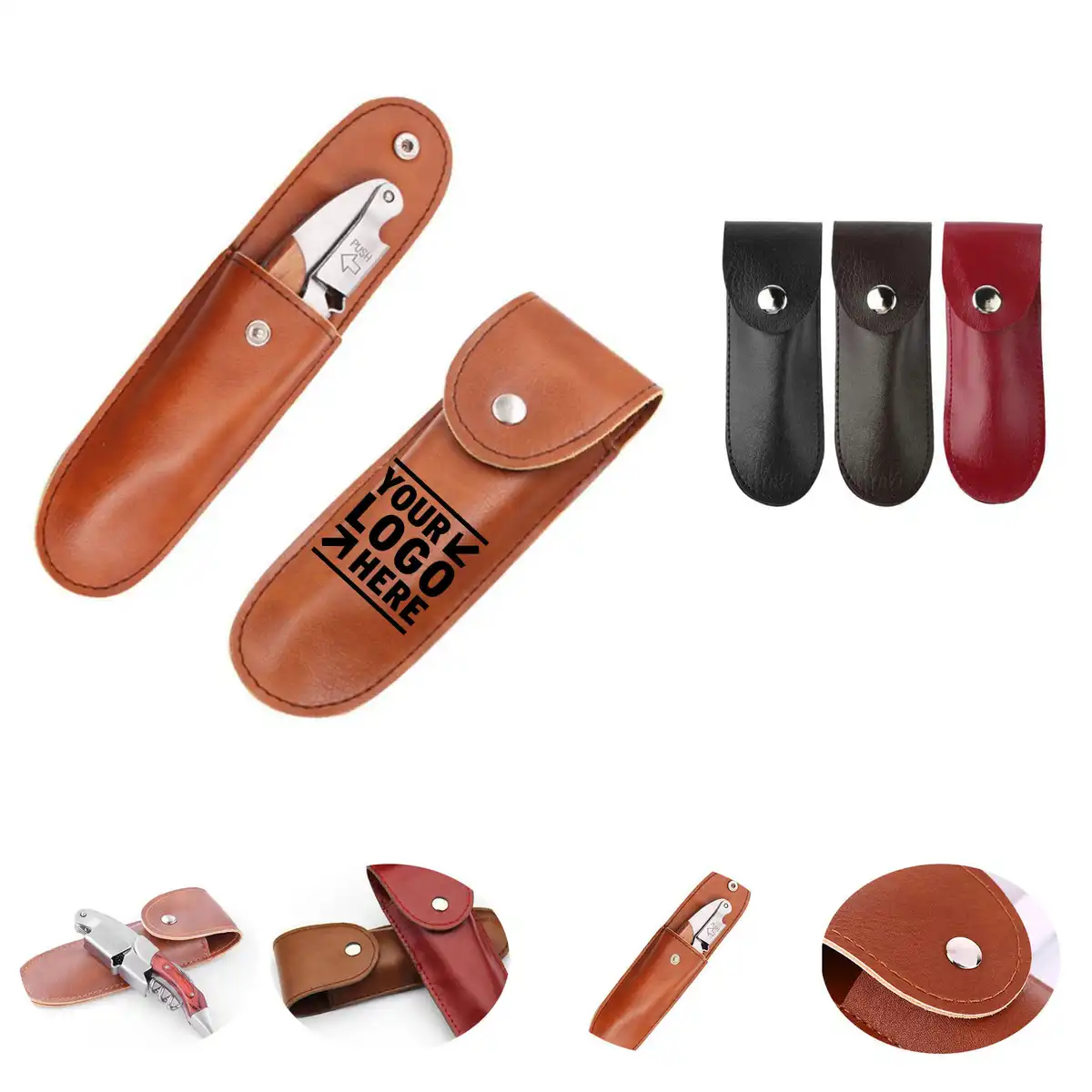 Premium PU Leather Bottle Opener Holder