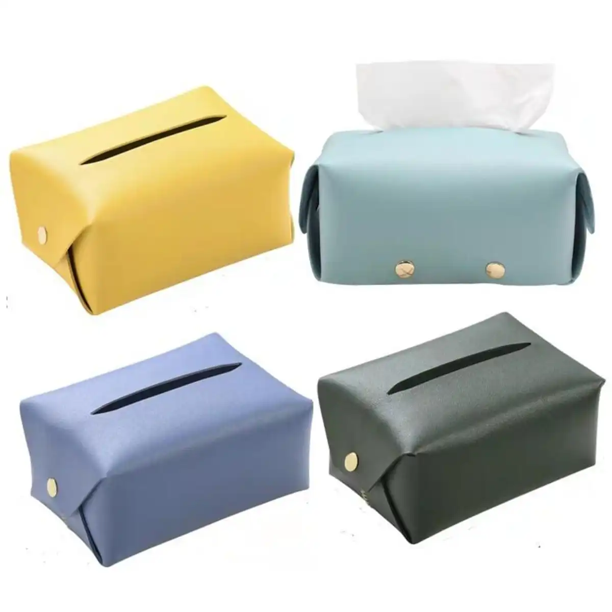 Premium Leather Tissue Box Cover product close-up