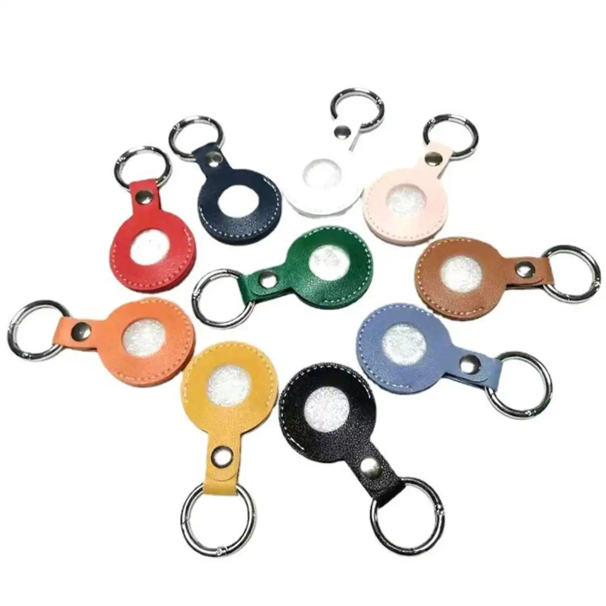 Leather Airtag Holder Keychain product detail view
