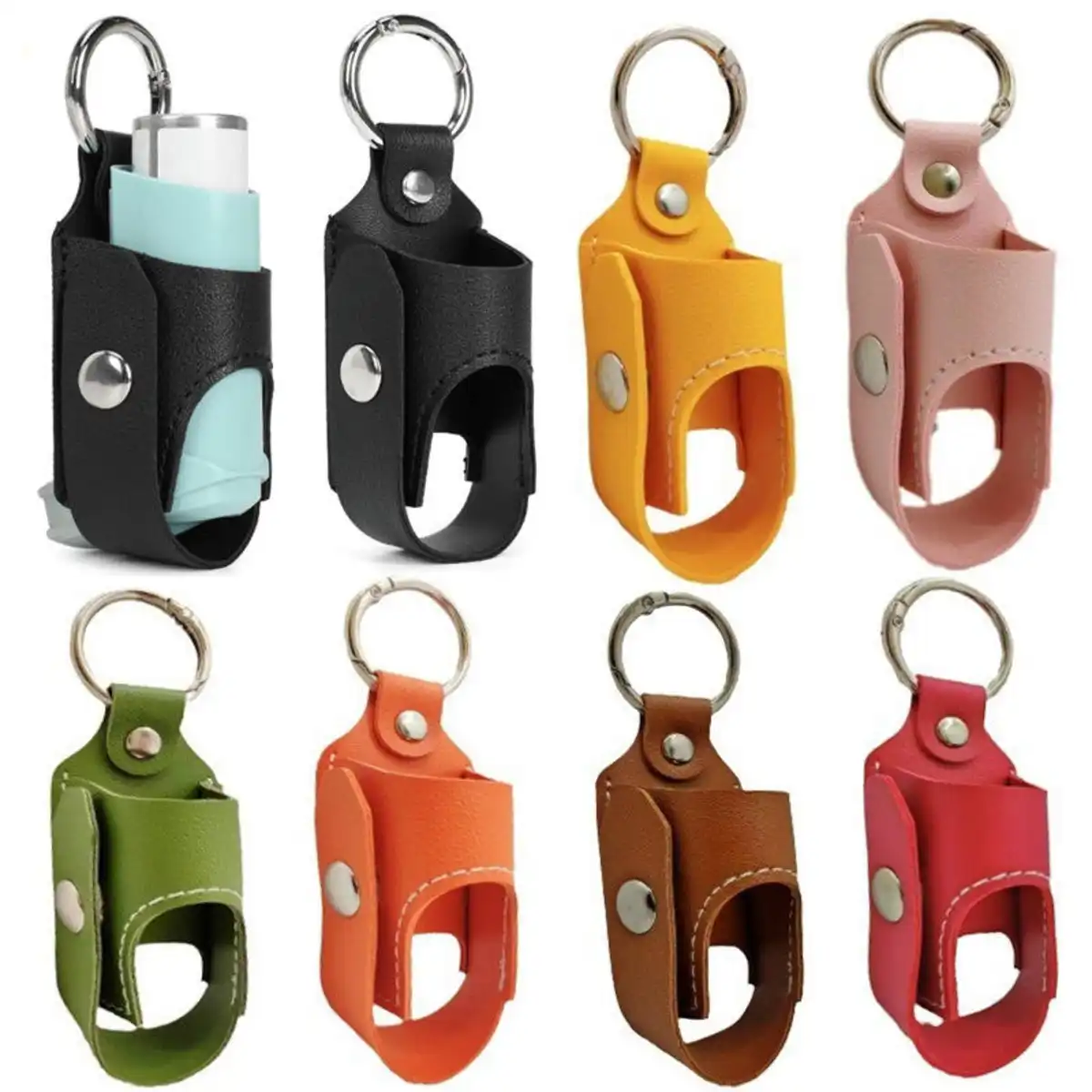 Magnetic PU Leather Inhaler Keychain Pouch product detail view