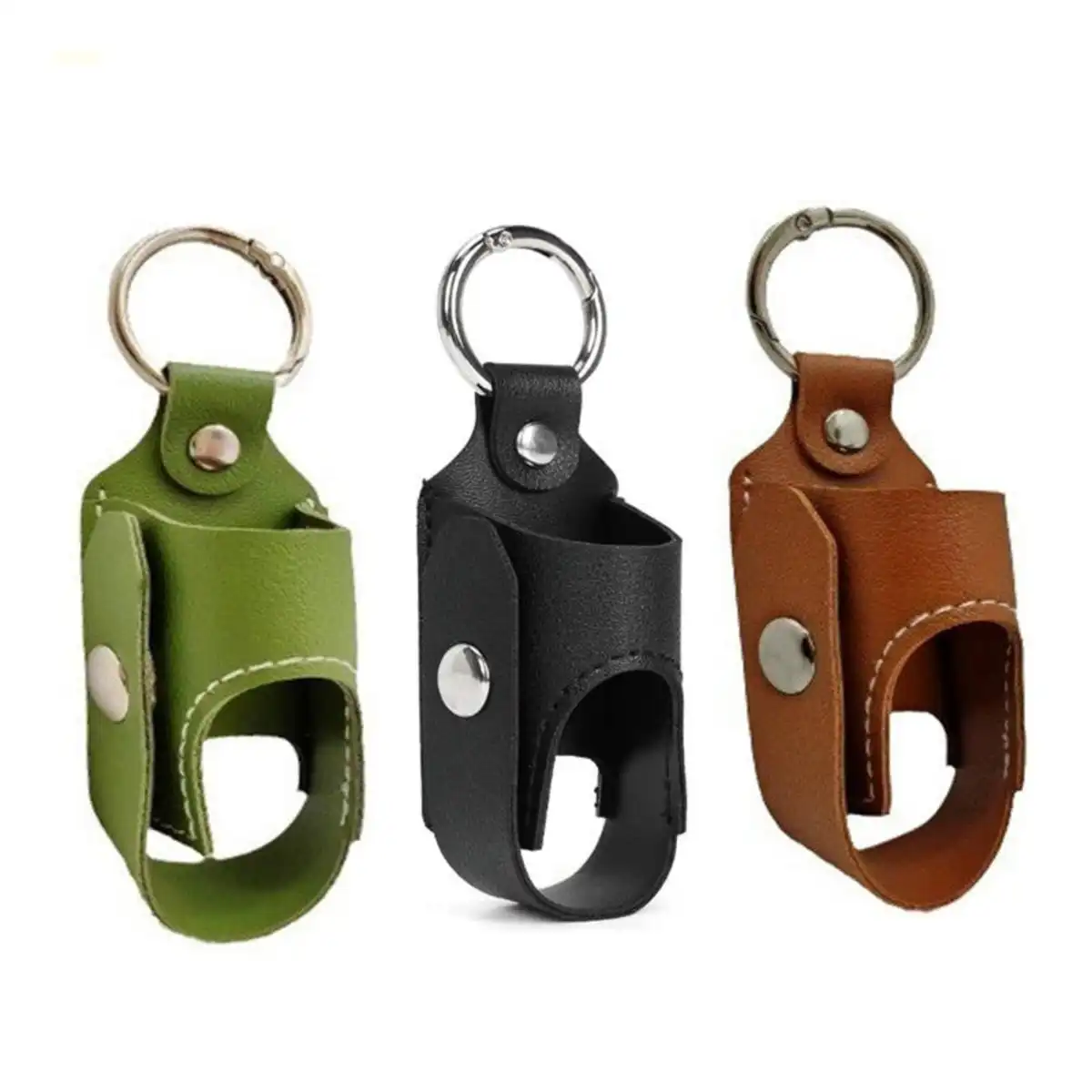 Magnetic PU Leather Inhaler Keychain Pouch product close-up